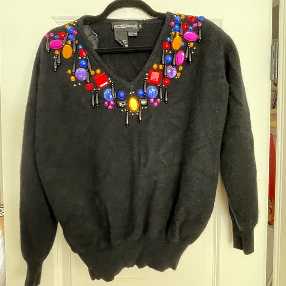 Spree Vintage embellished sweater (wool and rabbit hair) - size M - Picture 3 of 5